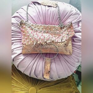 Pink Spiked Leather Mermaid Purse